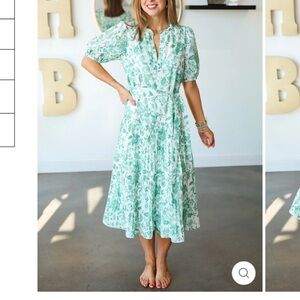 Floral Green Midi Dress